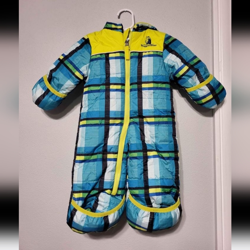 Rugged Bear Plaid Winter Snowsuit Size 0-3M